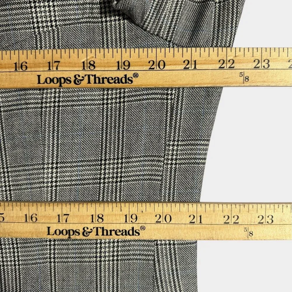 JOHN NORDSTROM Mens Blazer Sport Coat 2 Button Jacket 42R Gray Glan Plaid Wool